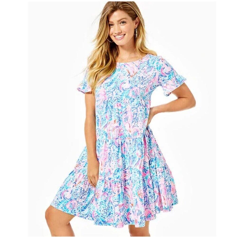 Lilly Pulitzer Jodee Swing Flounce Dress in Spotted On Worth XS